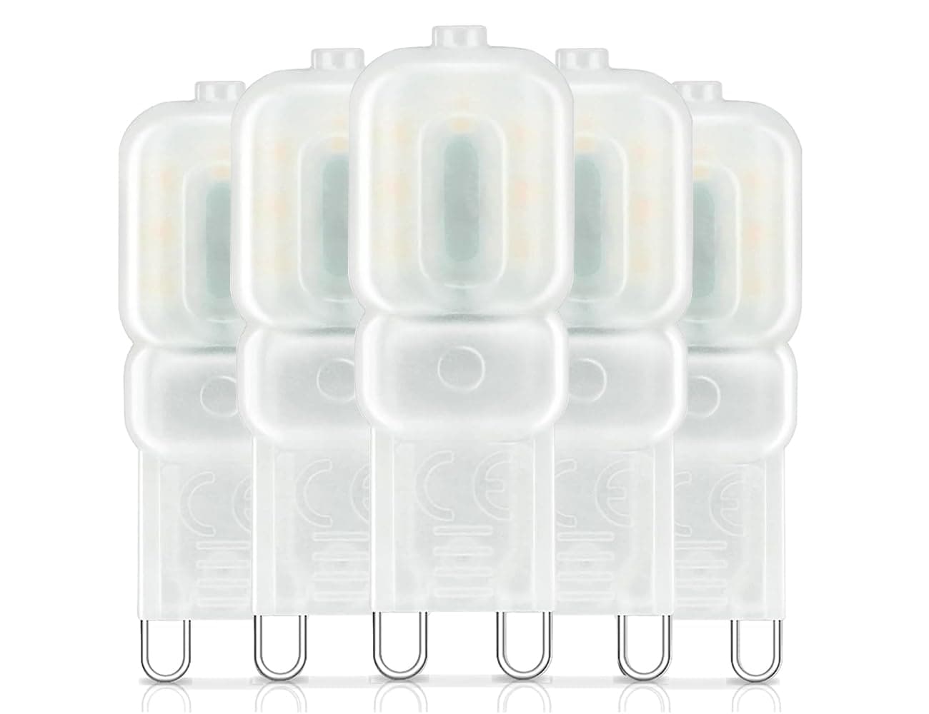 5 Pack G9 LED Bulbs,Dimmable, 3W(Equivalent to 25W Halogen Bulbs forsted) Cool White, AC110-130V,360 Degree Beam Angle Energy Saving Light Bulbs