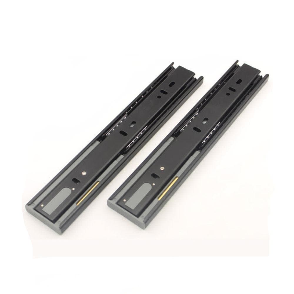 Drawer Runners Hydraulic Soft Close Damper Drawer Slides 3 section Black (300mm)