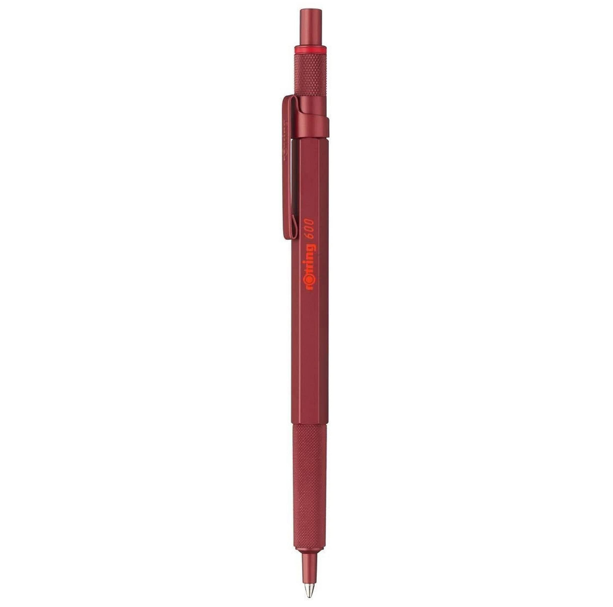 rOtring 600 Ballpoint Pen, Medium Point, Black Ink, Red Barrel, Refillable