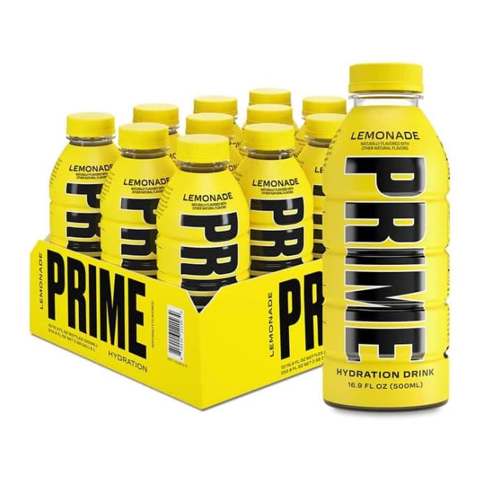 Prime Lemonade Hydration Drink, 16.9 fl oz ℮ 500 ml, 12 Pack