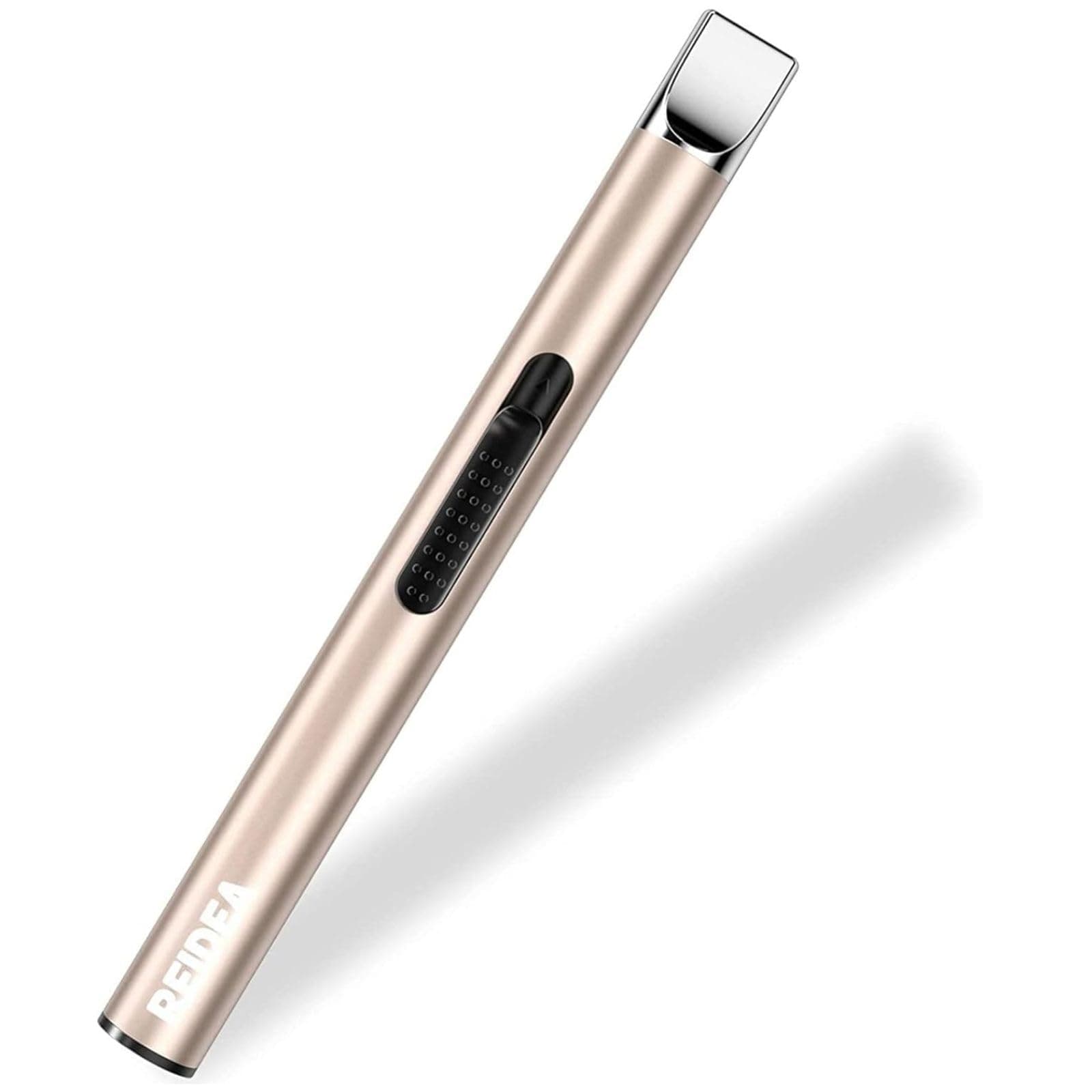 REIDEA (レイディア) Electronic Candle Lighter Arc Windproof Flameless USB Rechargeable Lighter with Safety Button for Home Kitchen Champagne Gold S4