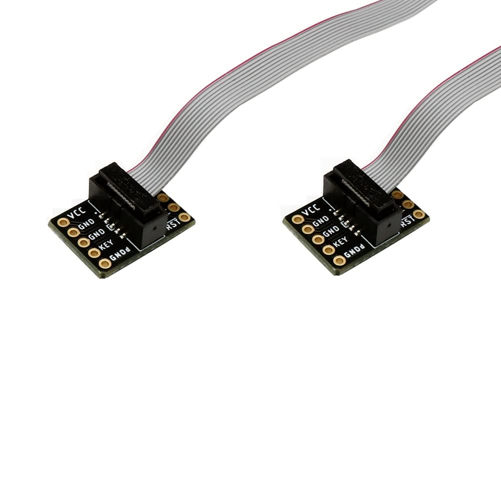 2pcs JTAG Breakout Board Adapter Converter SWD Breakout Jtag Debug Board with 2 Row 1.27mm Pitch 10pins Female to Female IDC Connector Flat Flexible Gray Ribbon Jumper Cable 200mm for J-Link
