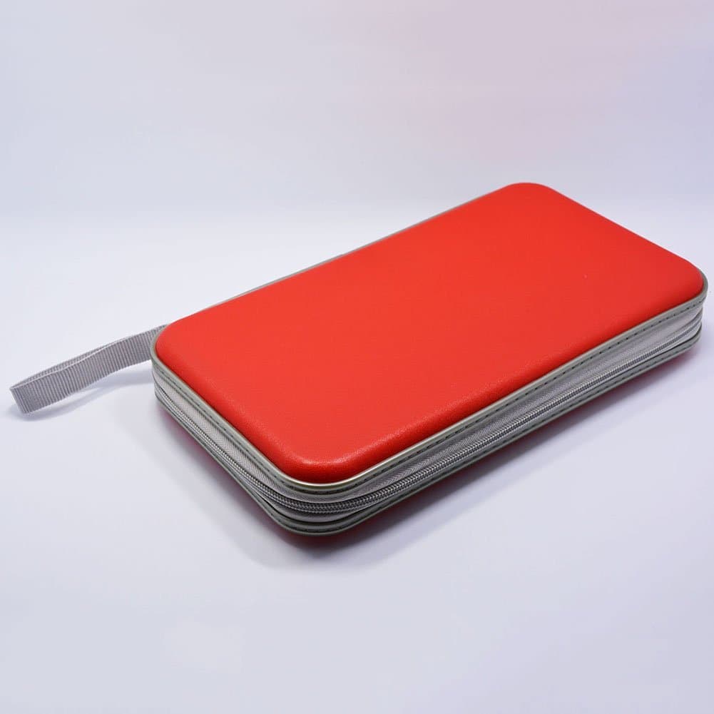 HANGQI(R) 80 Disc CD DVD Portable Storage Case Wallet Hard Box Bag Holder (Red)