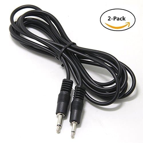2-Pack 6-Feet Mono Cable 2.5mm Male to 3.5mm Mono Jack Plug - 12V Trigger Cable for Parasound Amp and Logitech Harmony Hub