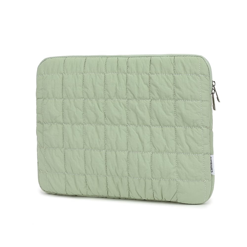 Canvas Life 360 Protected Fluffy Notebook Sleeve Bag, Multi-Pocket Compatible with iPad Pro 12.9-inch, MacBook Pro Air 13-inch and 12.5-13.5-inch Notebook Quilted Fluffy Design (Army Green)