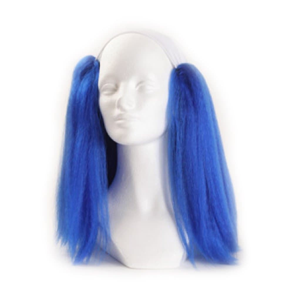 Clown Antics Blue Bald Clown Straight Wig