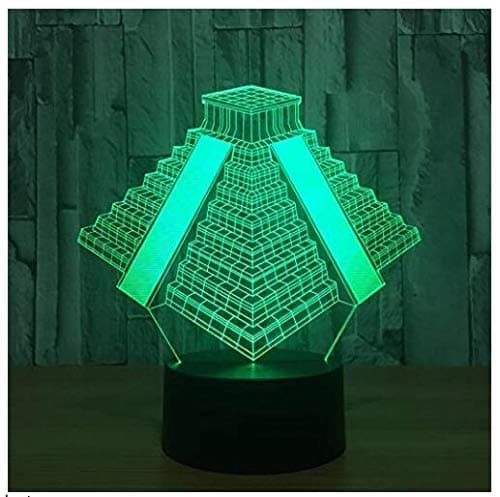 FXUS 3D Egyptian Pyramids Night Light 16 Color Change LED Remote Control Table Desk Lamp Home Decoration Toy Birthday Xmas Children Gift