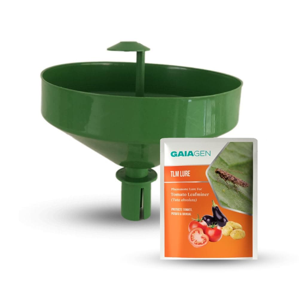 Tomato Leafminer Lure Combo Pack - Pheromone Lure for Tomato Leafminer (Tuta absoluta) & Insect Water Trap | Pack of 10 Lures & 10 Traps