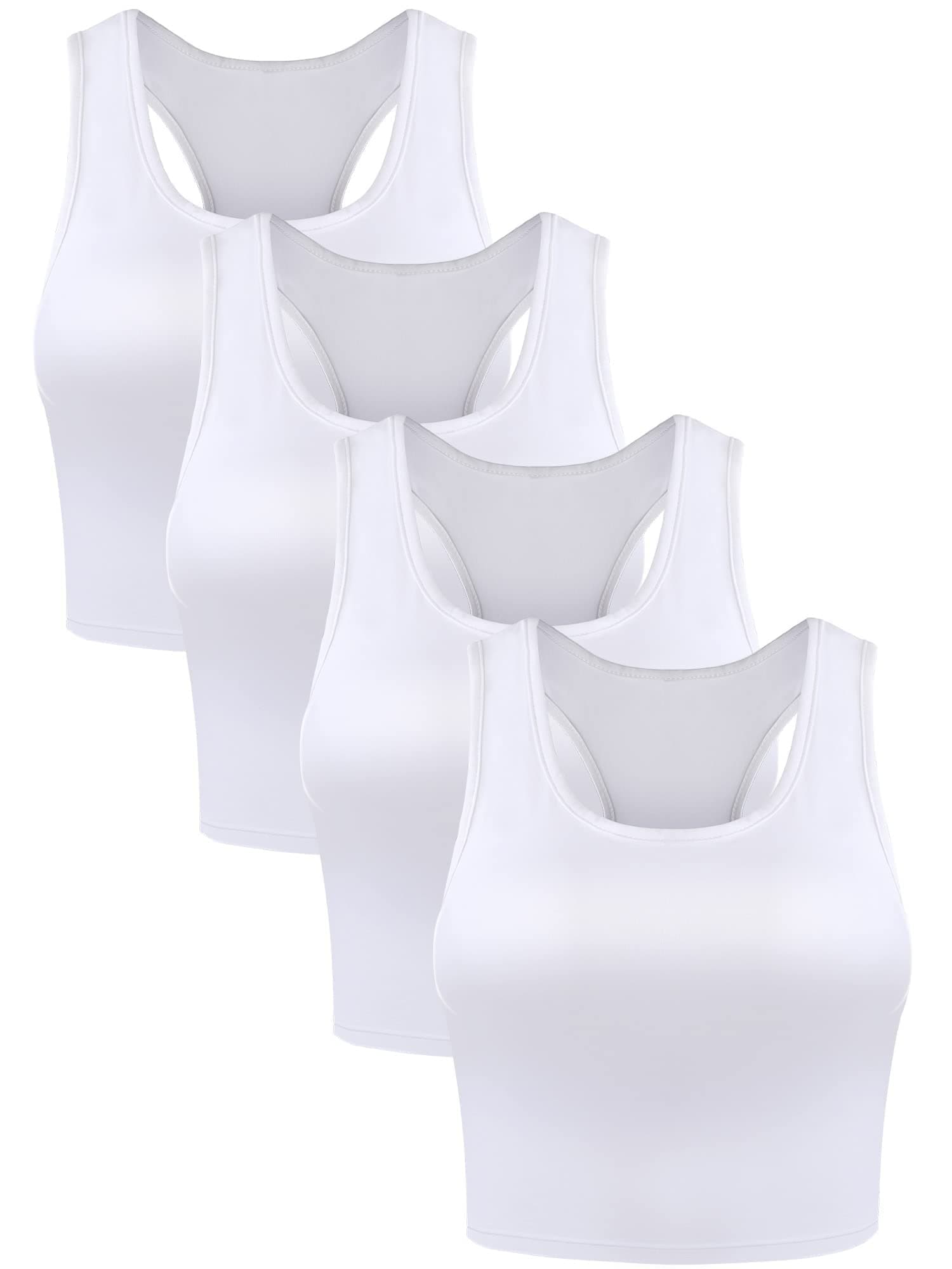BoaoWomen's Basic Crop Top Tank, Opaque (Pack of 3)