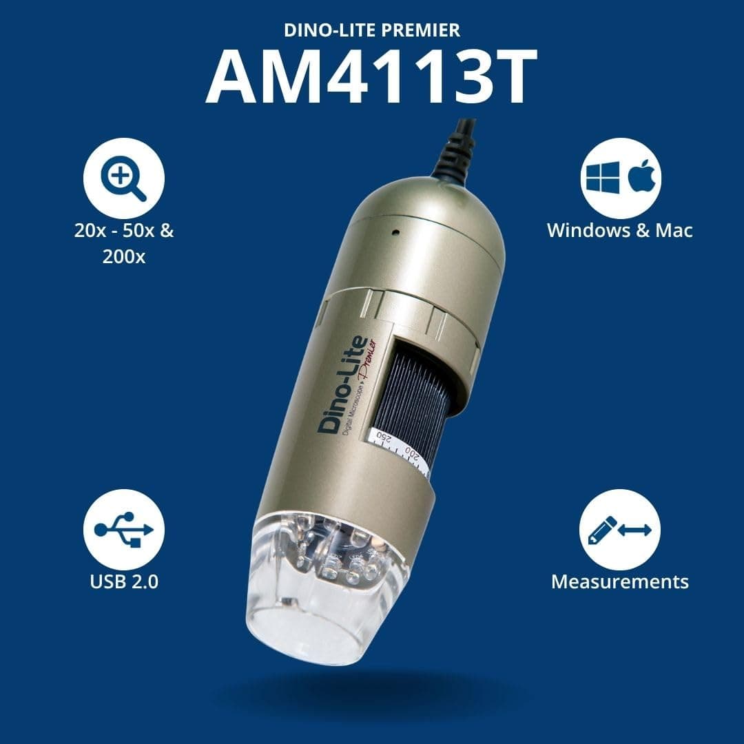Dino-Lite Pro AM4113T 1.3MP Handheld Digital Microscope with Measurement
