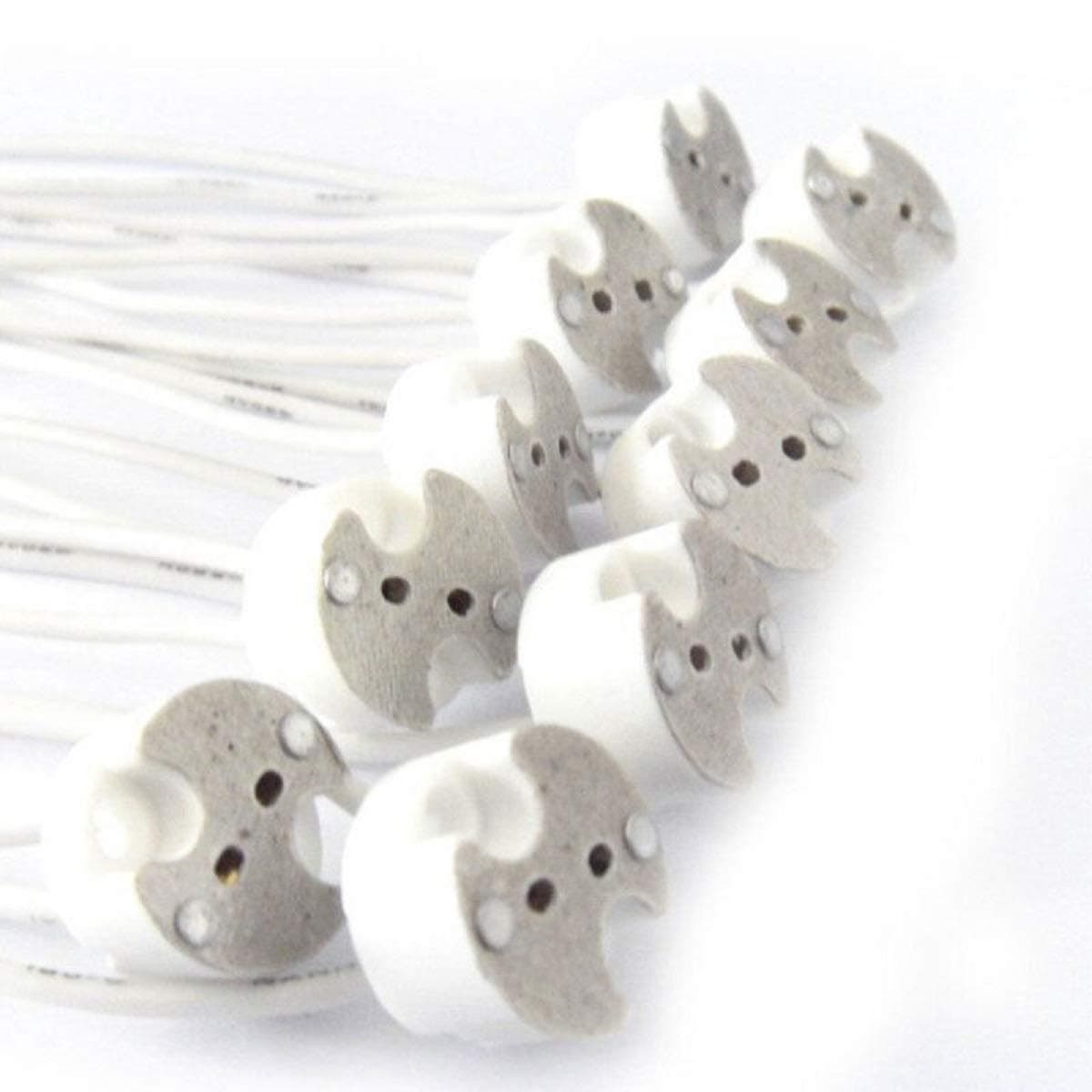 Pack of 10 Universal 12 V Socket Holder Ceramic for 12 V Bulbs G4 MR16 GU5.3 MR11 GU4 with Cable Ideal for 12 V LED and Halogen Bulb