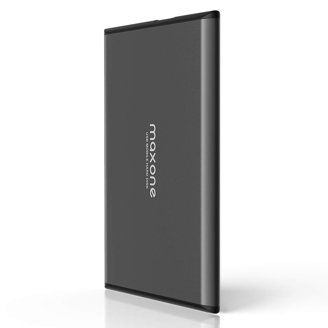 Maxone Portable External Hard Drive 250GB-USB 3.0 2.5" Ultra Slim Aluminum HDD Backup for PC/Desktop/Laptop/TV/Chromebook/Windows - Charcoal