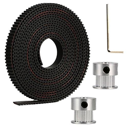 Aarya 3D 2 Meters Gt2 6mm Open Timing Belt + 2 Pcs 16 Teeth Gt2 Timing Pulley 5mm Bore + Allen Key