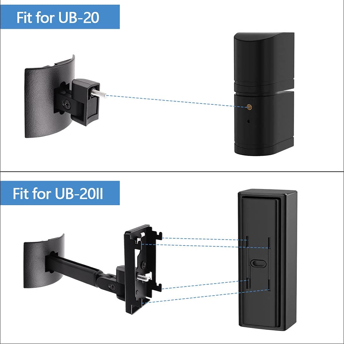 Tendodo Black Ub-20 Series Ii Wall Mount Ceiling Bracket Stand Compatible With All Bose Cinemate Lifestyle