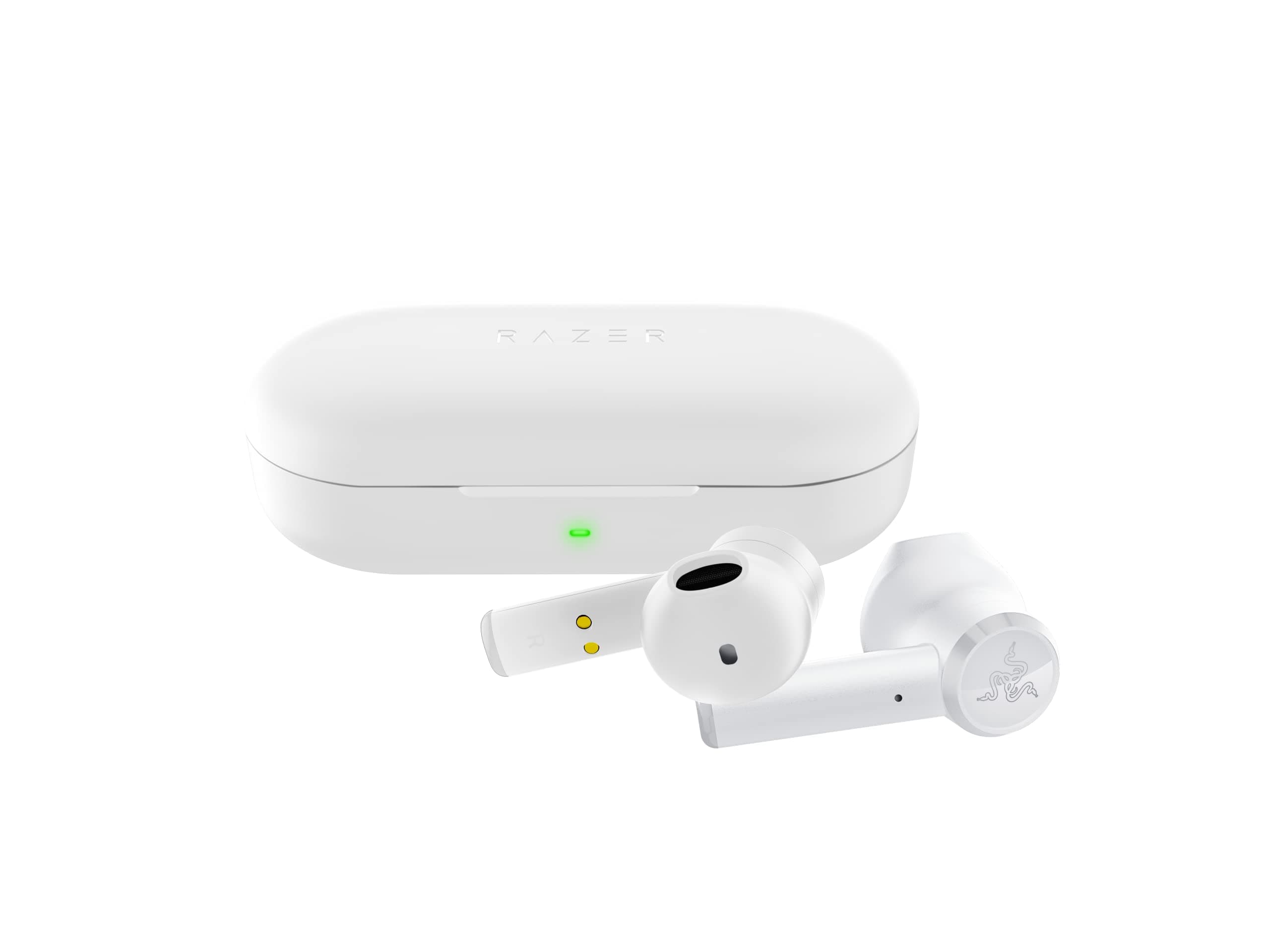 Razer Hammerhead True Wireless Bluetooth Gaming Earbuds - 60Ms Low-Latency, Ipx4 Water Resistant, Bluetooth 5.0 Auto Pairing, Touch Enabled, 13mm Drivers - Mercury White