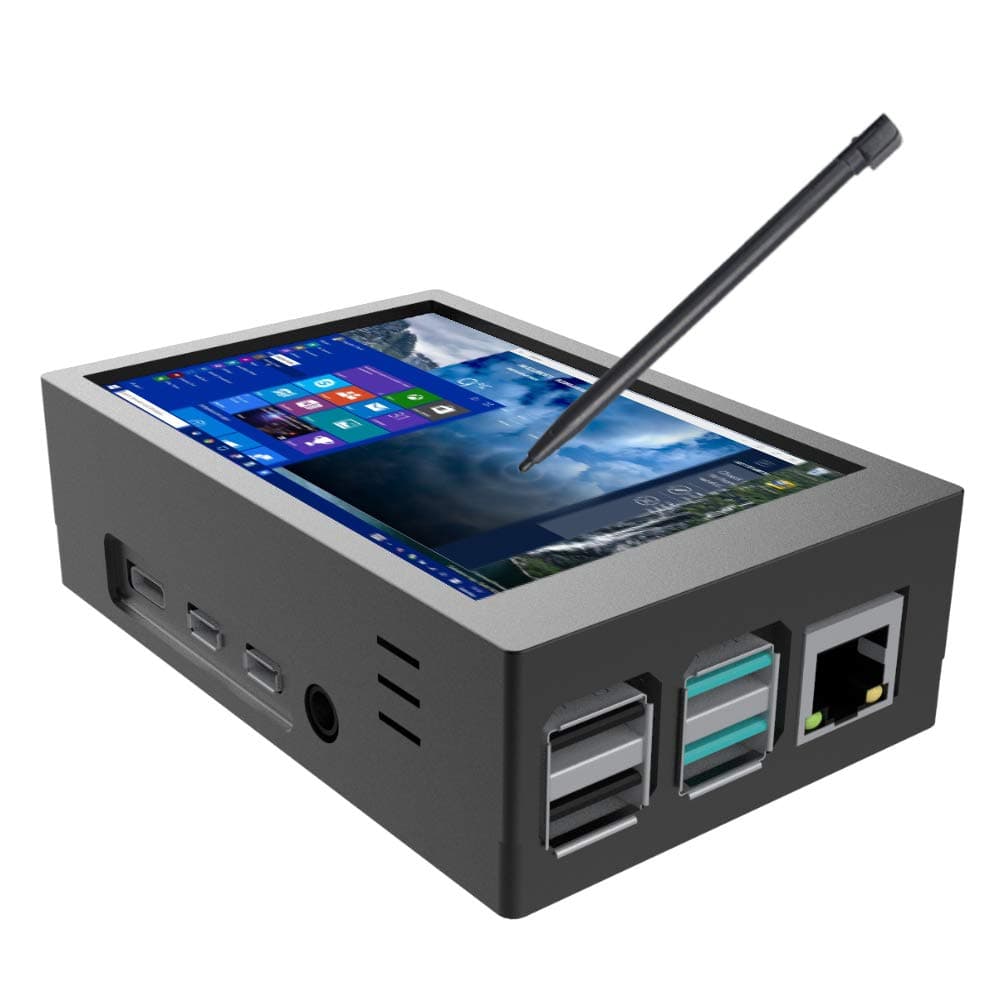 for Raspberry Pi 4 TFT 3.5 Inch Touch Screen with Case, Mini Cooling Fan and Heatsink, 60fps 480x320 Monitor LCD Display, Compatible with Raspberry Pi 4