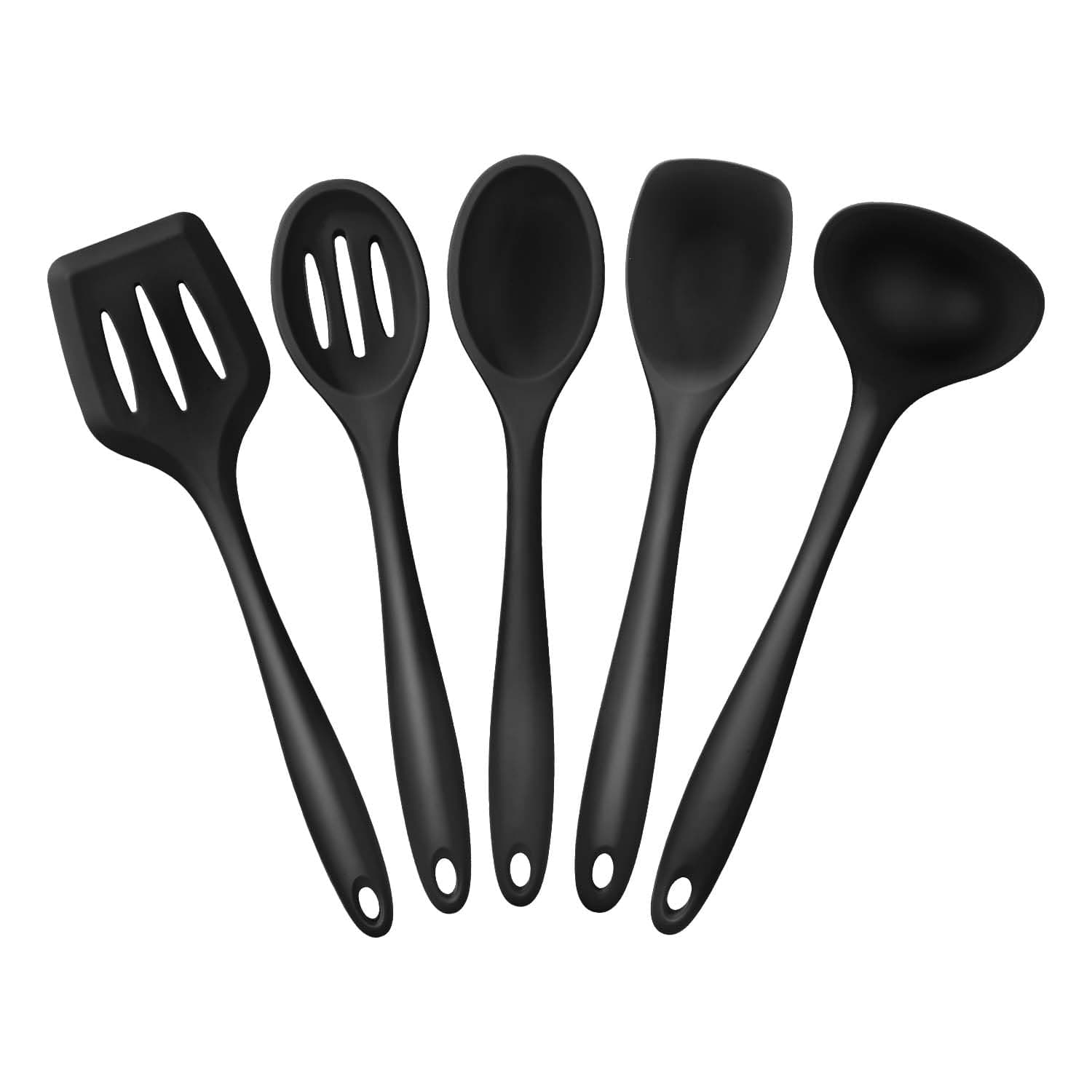 Joyoldelf 5 Piece Premium Silicone Kitchen Baking Set - Spatulas, Spoons & Turner - Heat Resistant Cooking Utensil