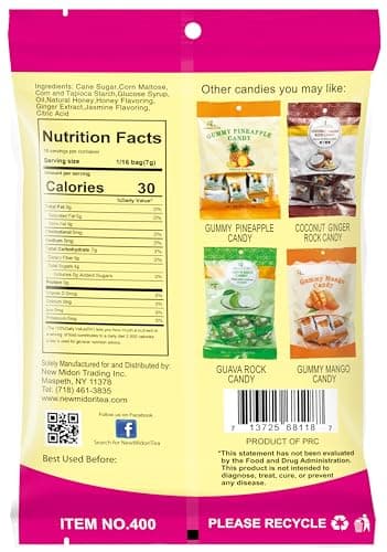 GT Honey Ginger Candy, 4 Ounce Bag, 6-Pack