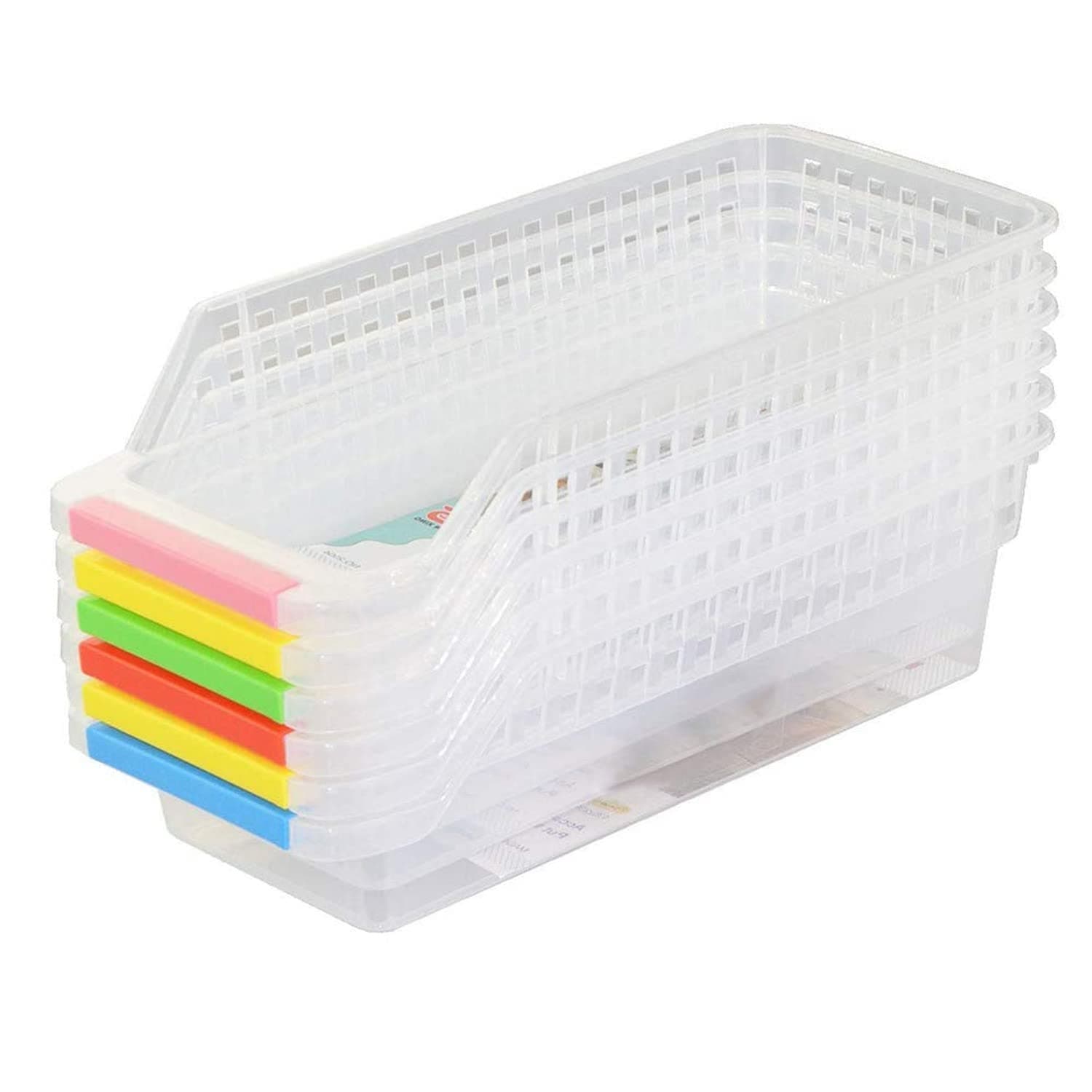 4PCS Refrigerator Organizer Bins Baskets, Ideal for Fridge and Freezer Organization and Counter Food Container, Multi-color