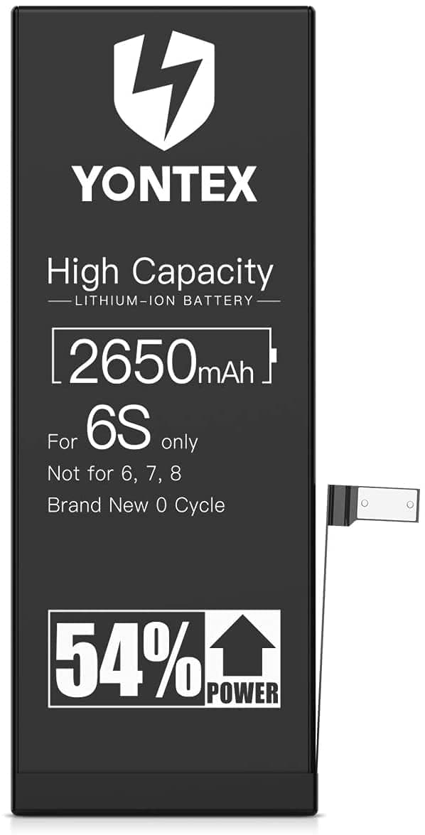 YONTEX 2650mAh Reaplacement Battery Compatible with iPhone 6S, High Capacity Lithium-ion Battery with Repair tool kits and Screen Protector - 54% More Capacity
