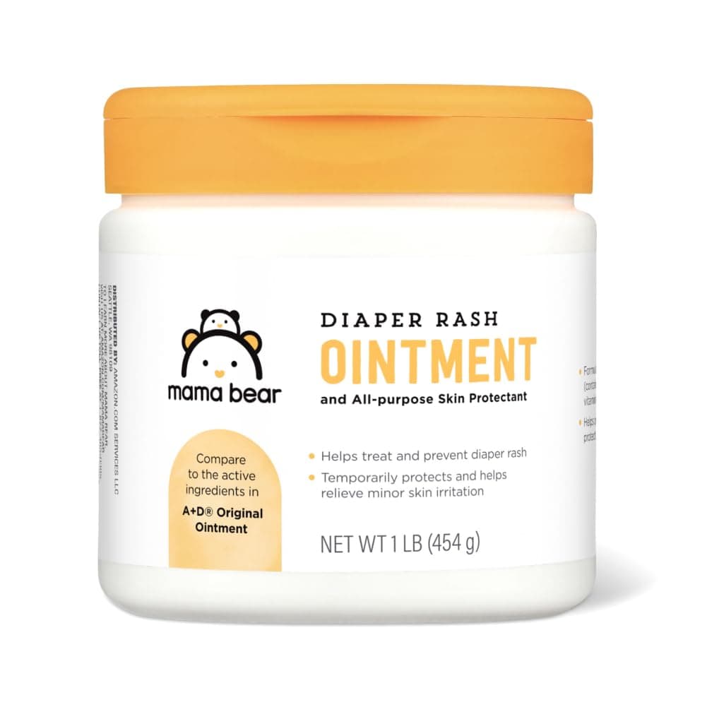 Amazon Brand - Mama Bear Diaper Rash Ointment and Skin Protectant with Cod Liver Oil, 16 Oz, Pack of 1