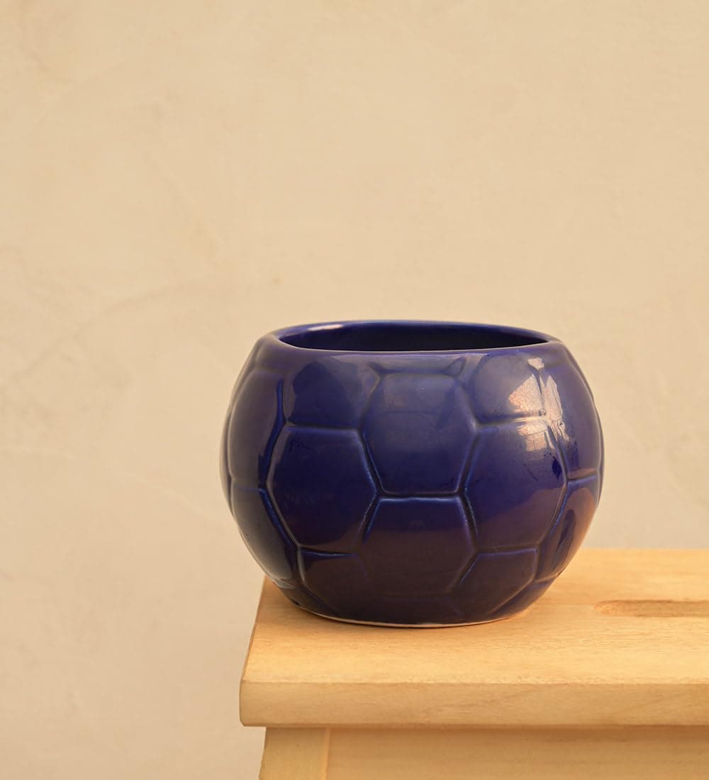 UGAOO Football Ceramic Pot (Blue)