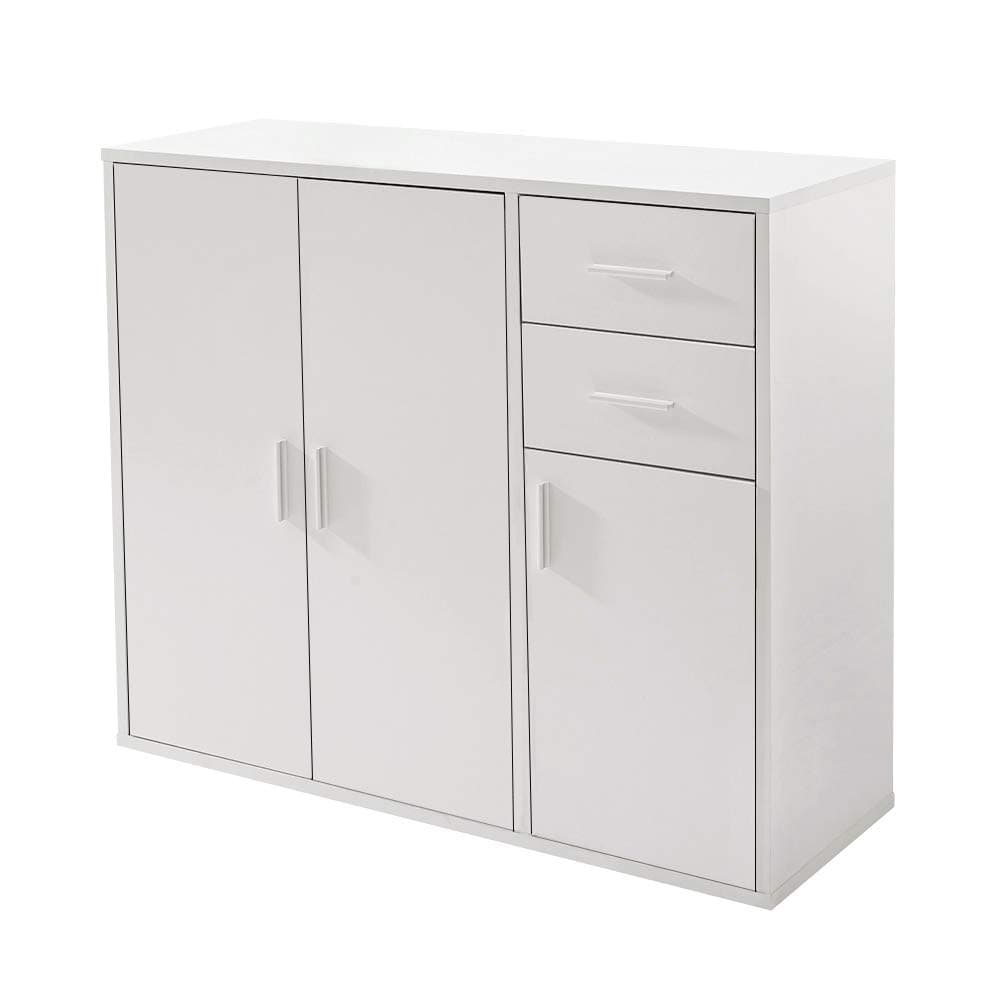 Panana Sideboard Storage Cupboard Cabinet Unit with Doors and Drawers Living Room Bedroom Furniture White