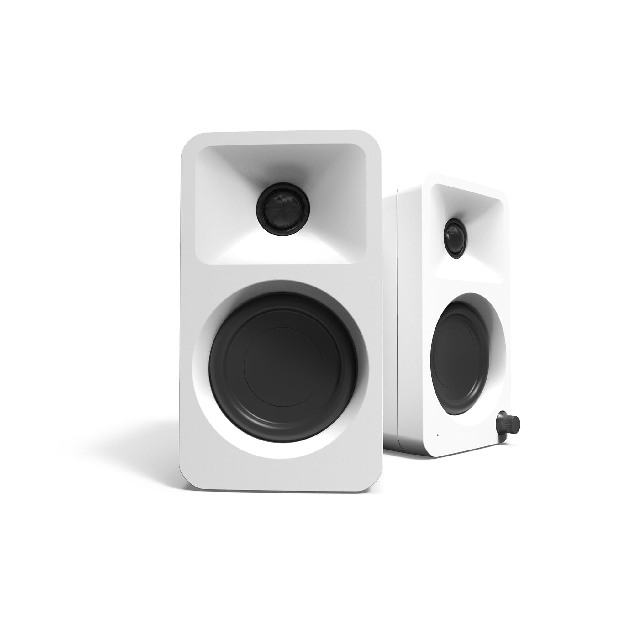 ORAMW 100W Powered Reference Desktop Computer Speakers with Bluetooth 5.0 and USB-C Input | Bi-Amplified | 100 Hz Automatic Crossover | Reference Quality Sound | Pair | White