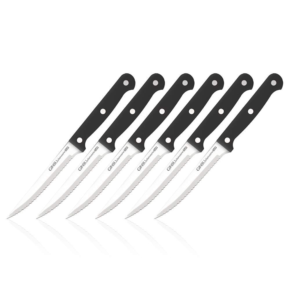 Kiso 6-Piece Black Steak Knife Set - Dishwasher Safe and Always Sharp