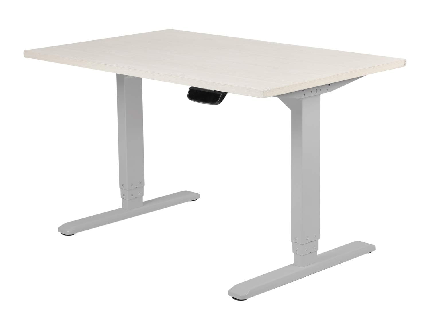 Diamond Ergo Electronic PRO Height Adjustable Sit Standing 2 Motors Desk, with Auto Stop Function and Cable Management Rack-Gray Color Frame and 60"X30" Asian Sands Gray Table Top.