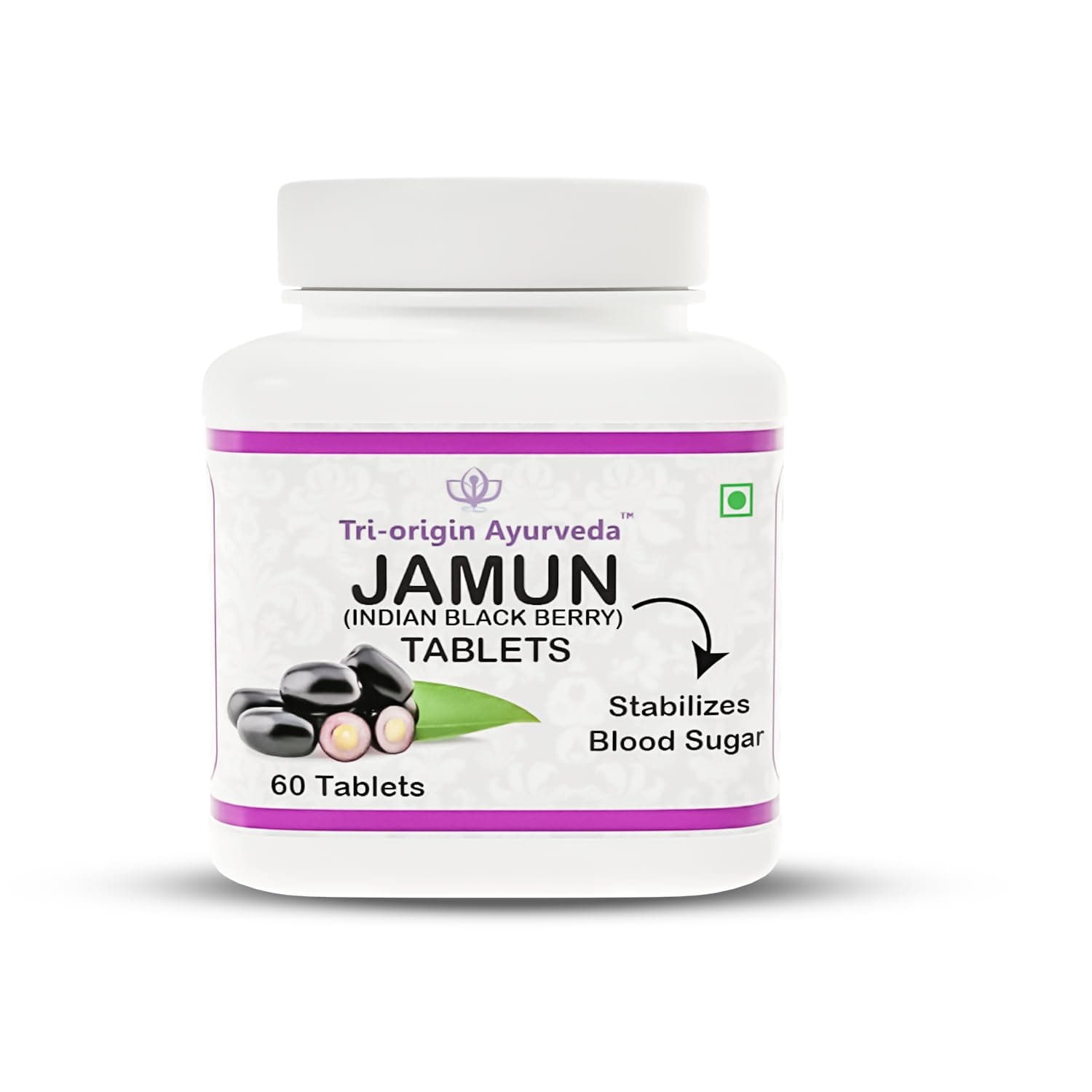 Tri-Origin Ayurveda Jamun Seed Extract 500mg Tablets (60 Tablet Pack)