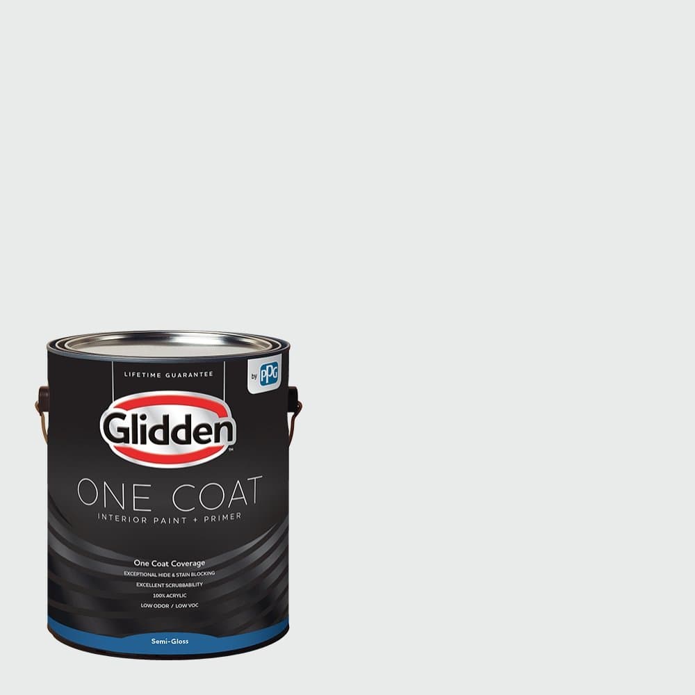 GliddenInterior Paint + Primer: White/White, One Coat, Semi-Gloss, 1 Gallon