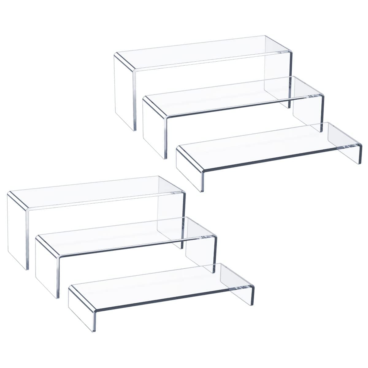 Acrylic Display Risers, 2 Sets 6 Pcs 9" Large Risers, Clear Stand for Cupcake Dessert, Acrylic Showcase Shelf