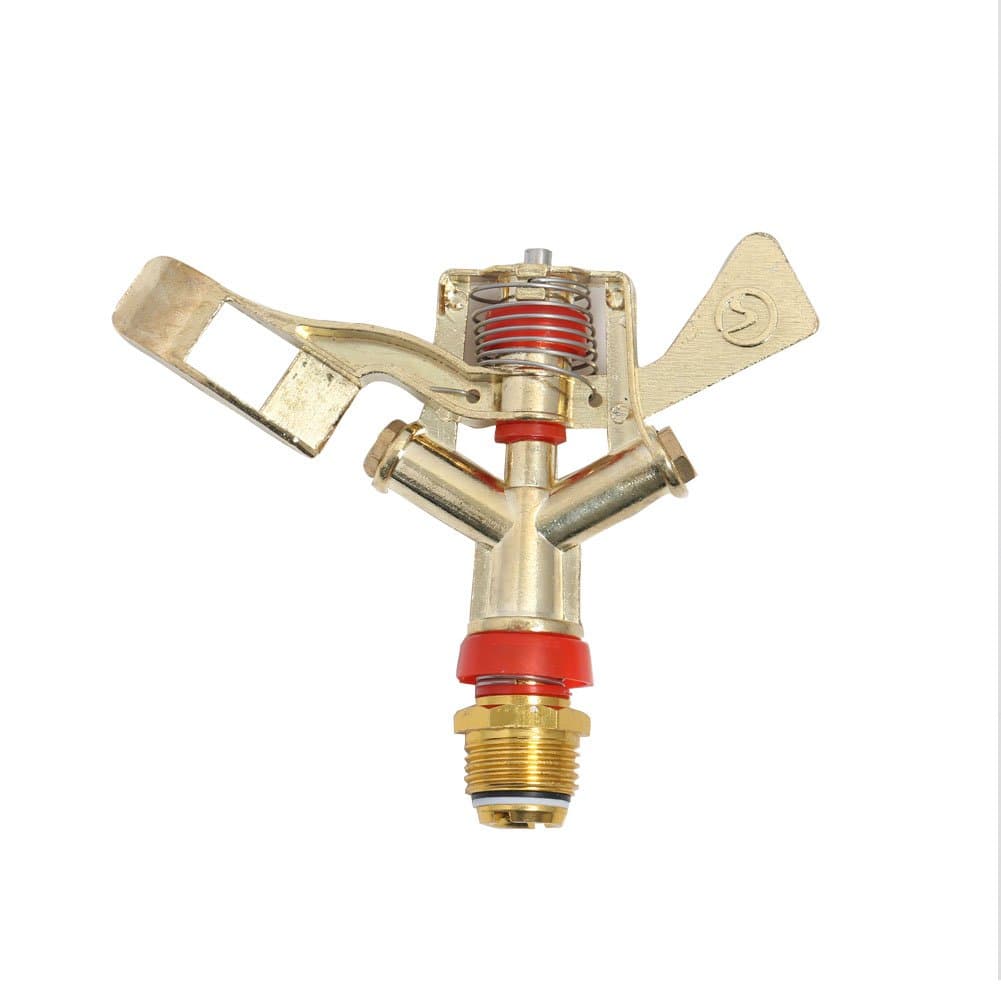 KRUDE Metal Pulsating Sprinkler System Impact Head, 360° Pattern, 25-41' Spray Distance