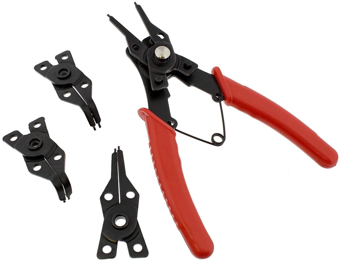 4 In 1 Snap Ring Pliers Plier Set Circlip Combination Interchangeable Retaining Clip Tool Kits External - Internal Retaining Multiple Jaws