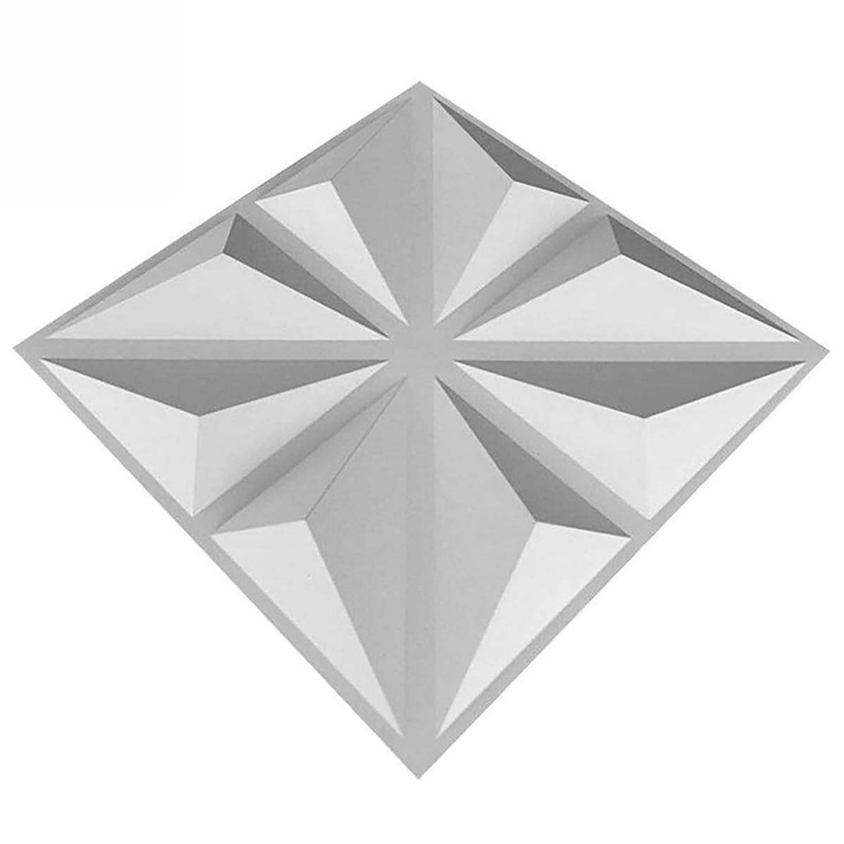 3D Diamond Wall Panel for Interior Decor, 19.7" x 19.7" PVC Textured Panel for Living Room, Lobby, Bedroom, Hotel, Office - Pack of 12 Tiles (D)