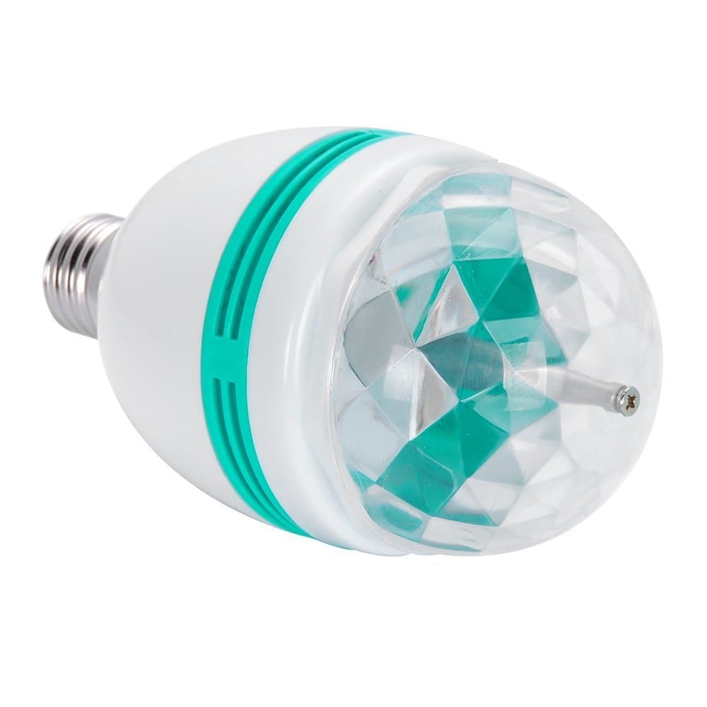 DLLL 3W Crystal Ball Magic RGB Automatic Rotating LED Stage Effect Wall Ceiling Light E27 Bulb for Home Party Disco DJ Bar Club KTV