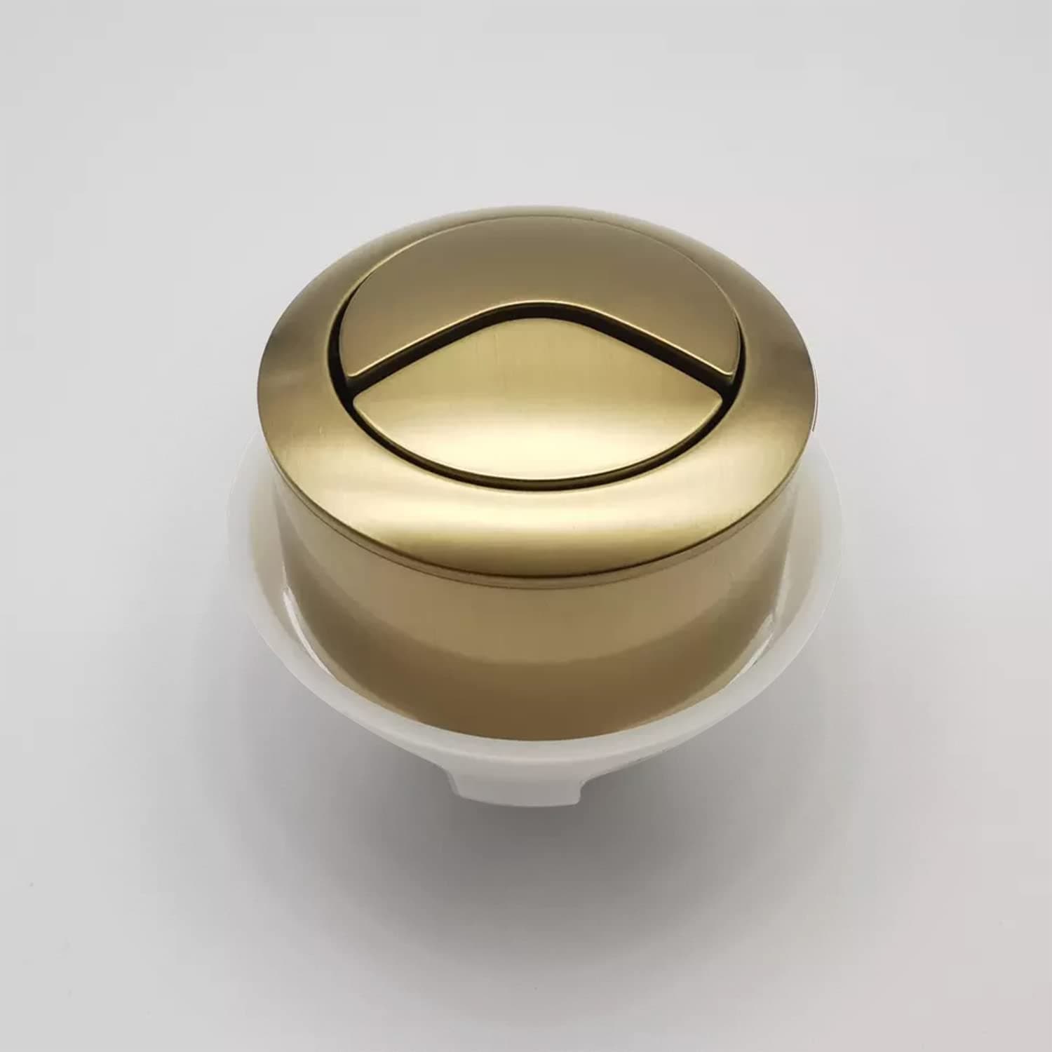 Gold Toilet Flush Button Replacement for Cable Operated Concealed Cistern WC, Flush Fitting Mounting, Brushed Gold Colour