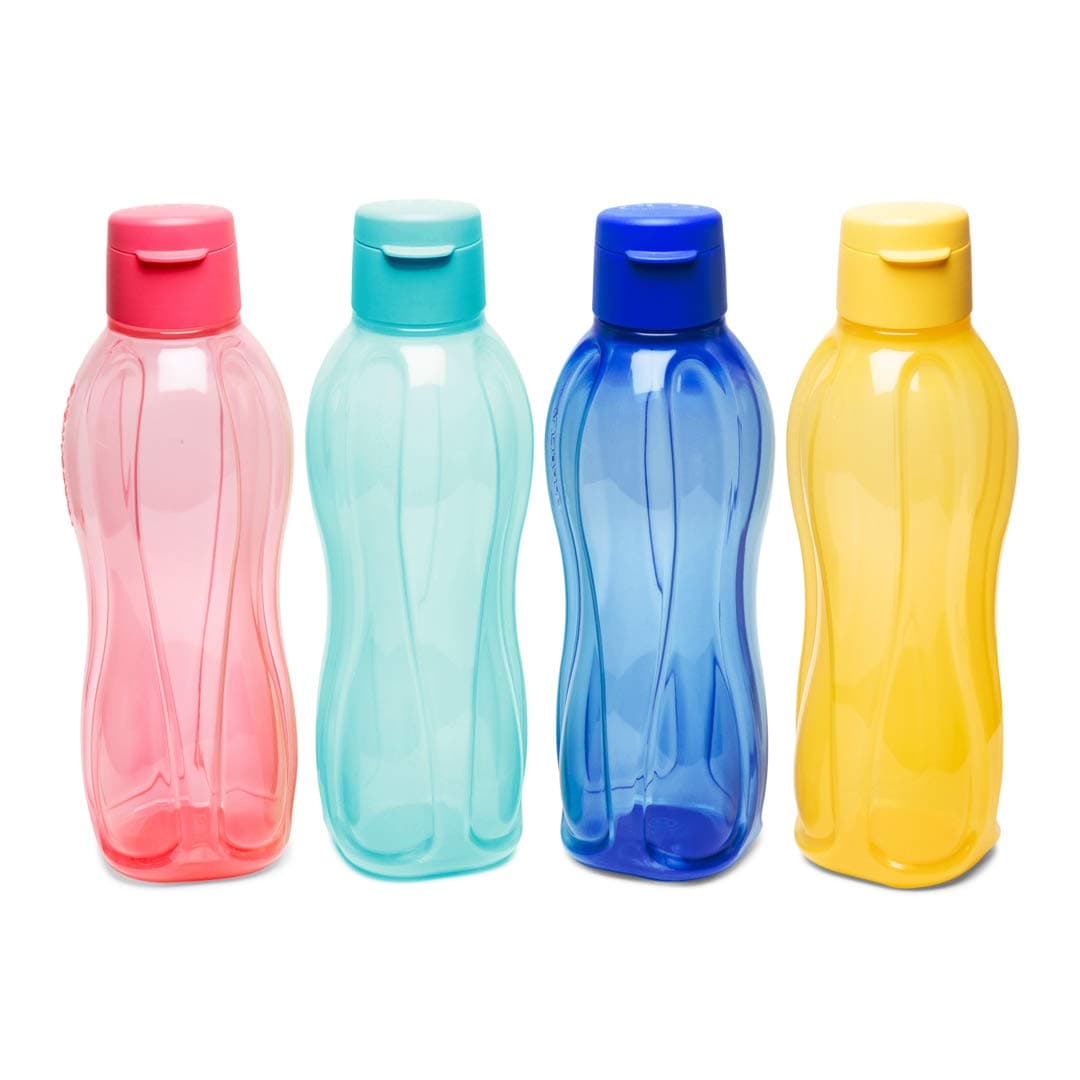 Tupperware Aquasafe 750ml Fliptop Plastic Bottle, 4 Pieces
