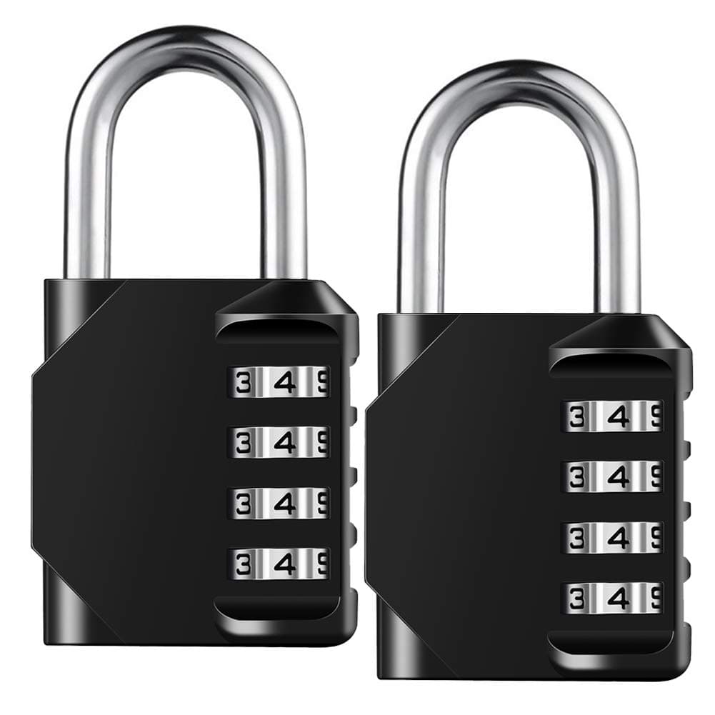 PadLock001 Keyless Padlock with Combination 4 Digit Combo Lock, Black, 1.2 Inch