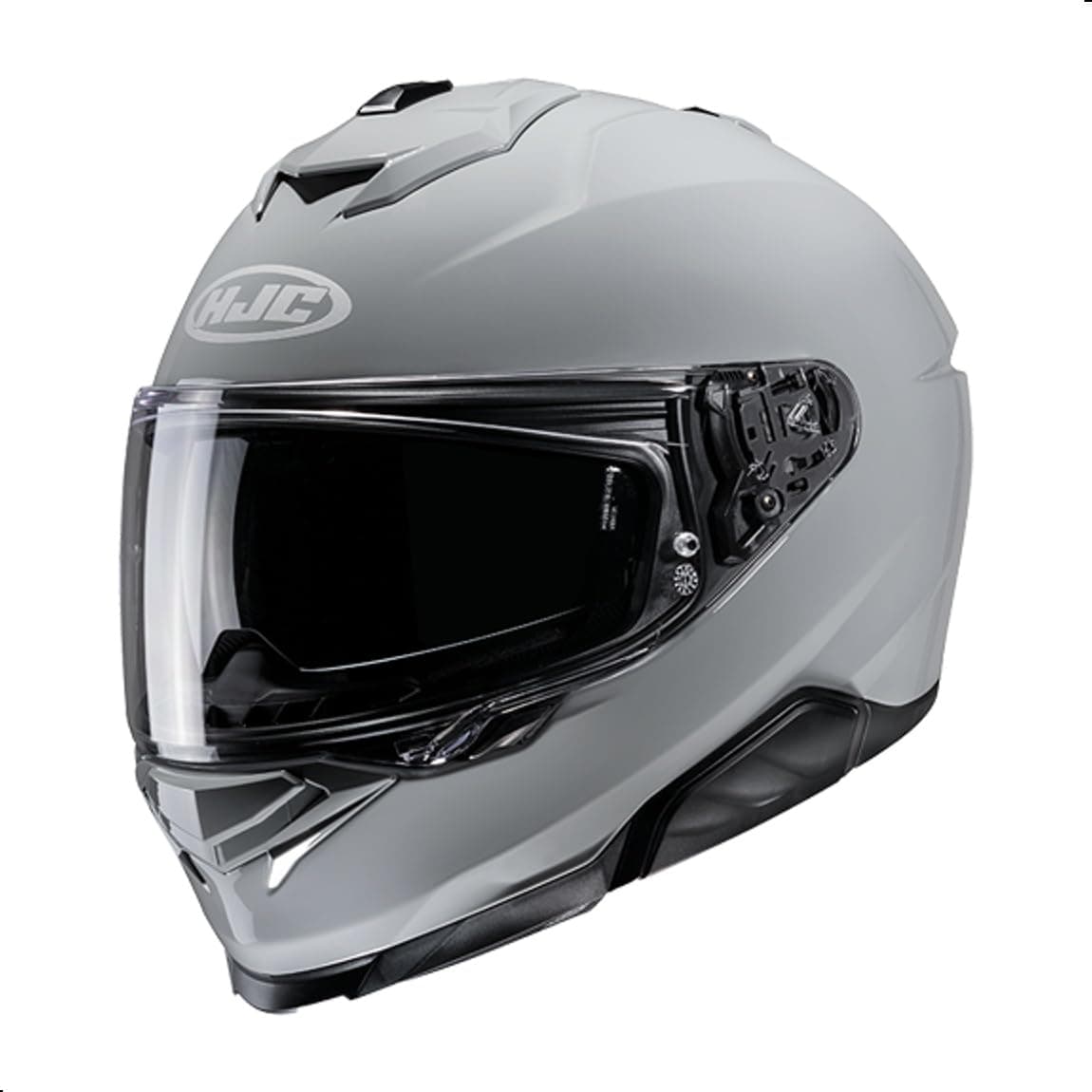 i71 Solid Full Face Motorcycle Helmet with HJ-38 Pinlock Shield, DOT Approved (N Gray, Medium)