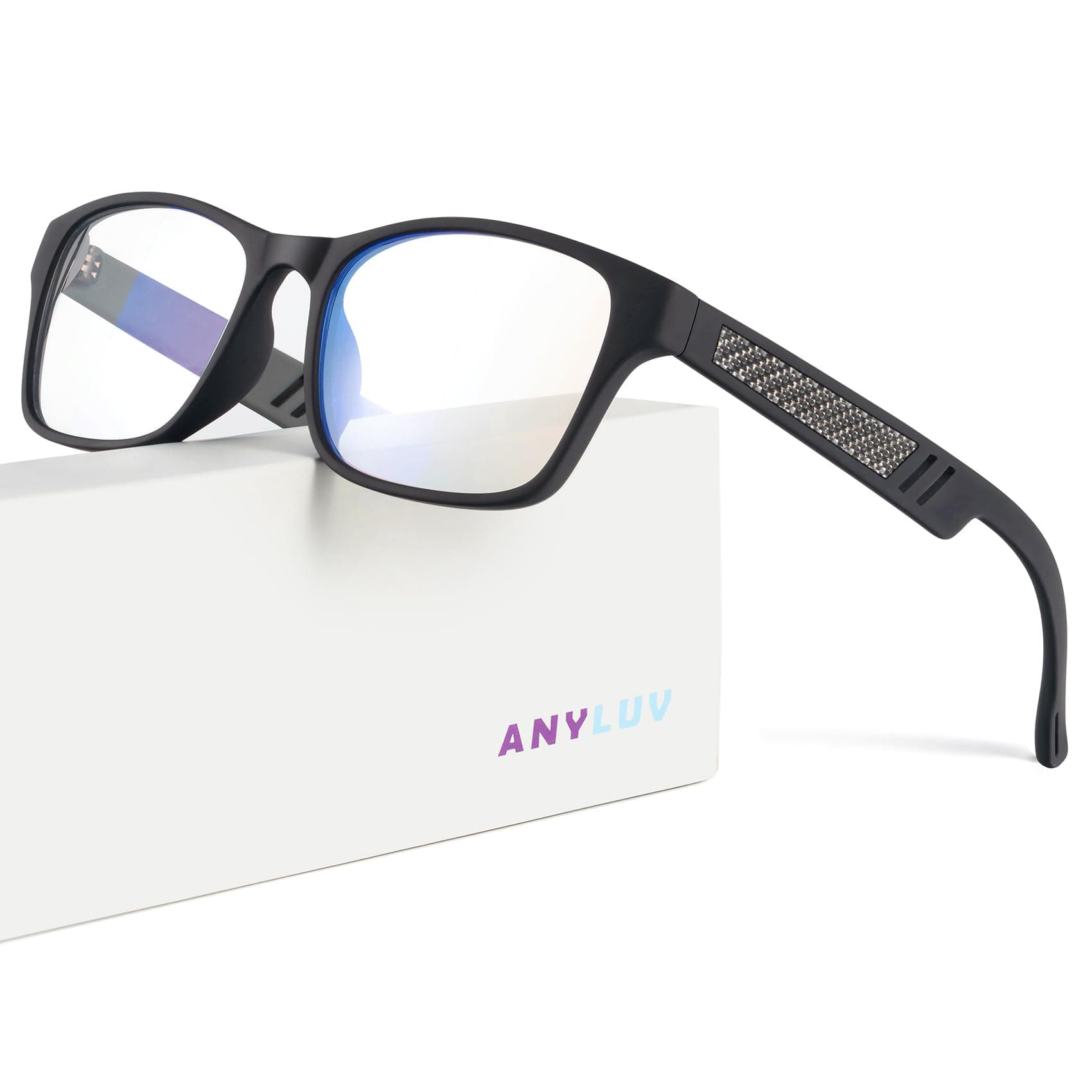 Blue Light Blocking Glasses for Men Women Lightweight Computer Gaming Glasses Anti Eye Strain Rectangle Frame