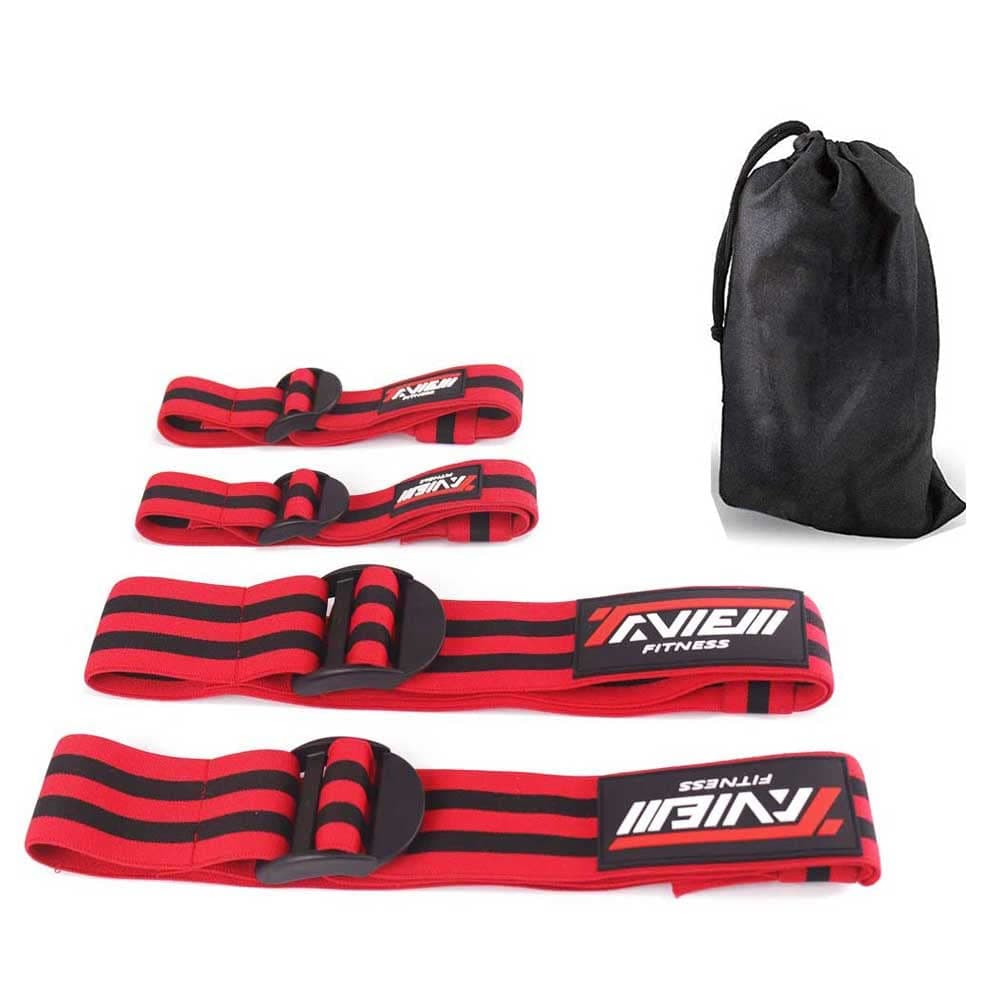 Occlusion Bands,4 Pack (2 Bicep Bands,2 Leg Bands), Comfortable Elastic Bands for Blood Flow Restriction Training and Fast Muscle Growth Without Lifting Heavy Weights