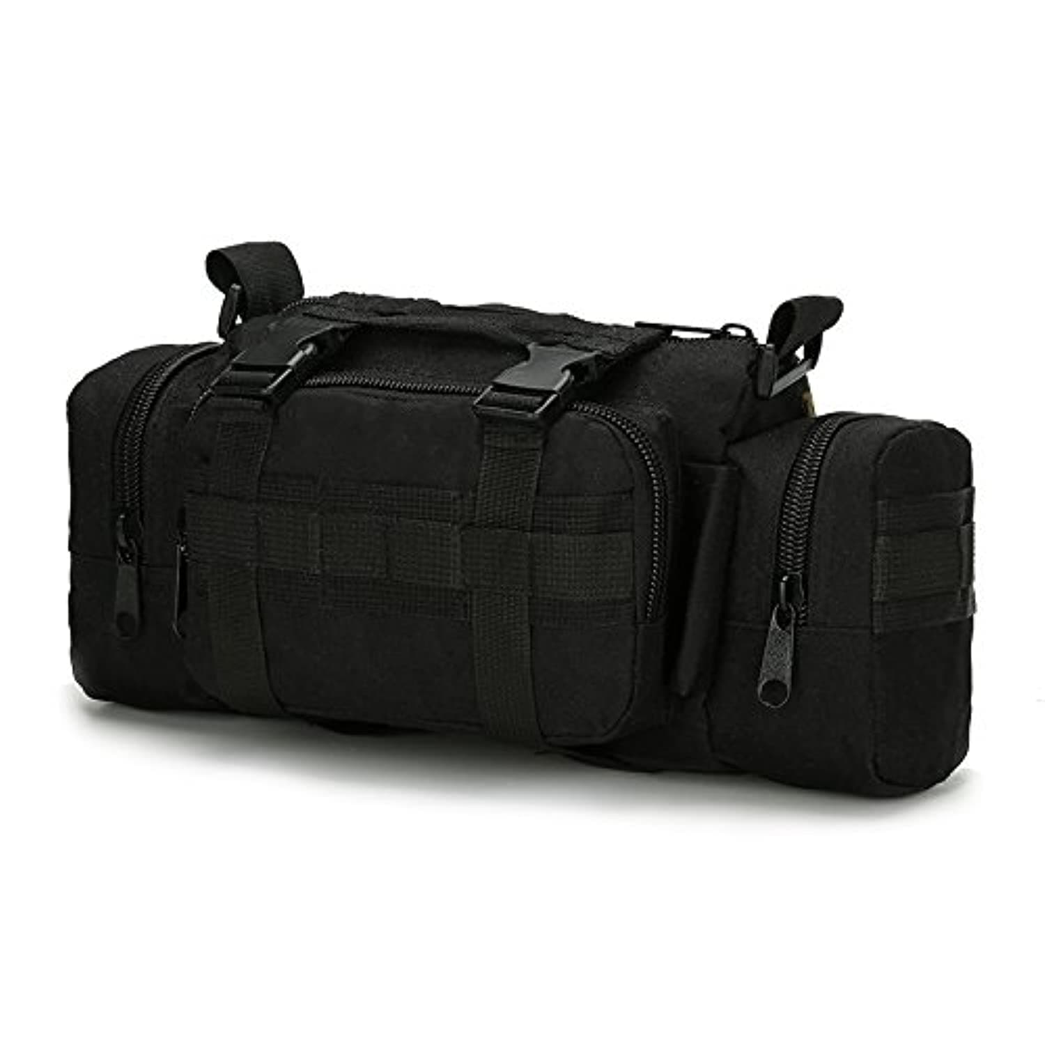 Deployment Bag Tactical Waist Pack Small Sling Pack Hand Carry Bag Handlebar Bag, Black, M
