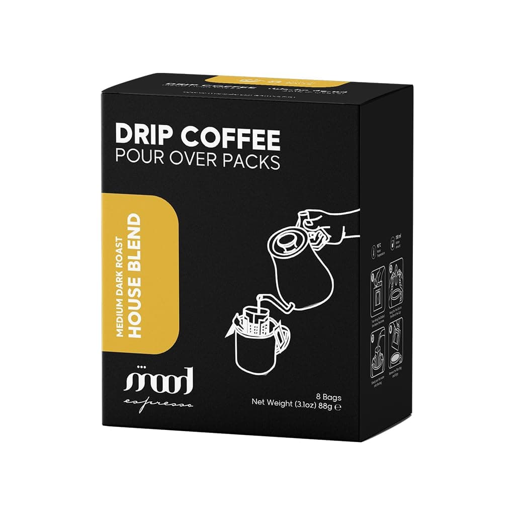 Mood Espresso - Medium Roast Drip Coffee, House Blend, 8 x 11g Sachets - Made in UAE