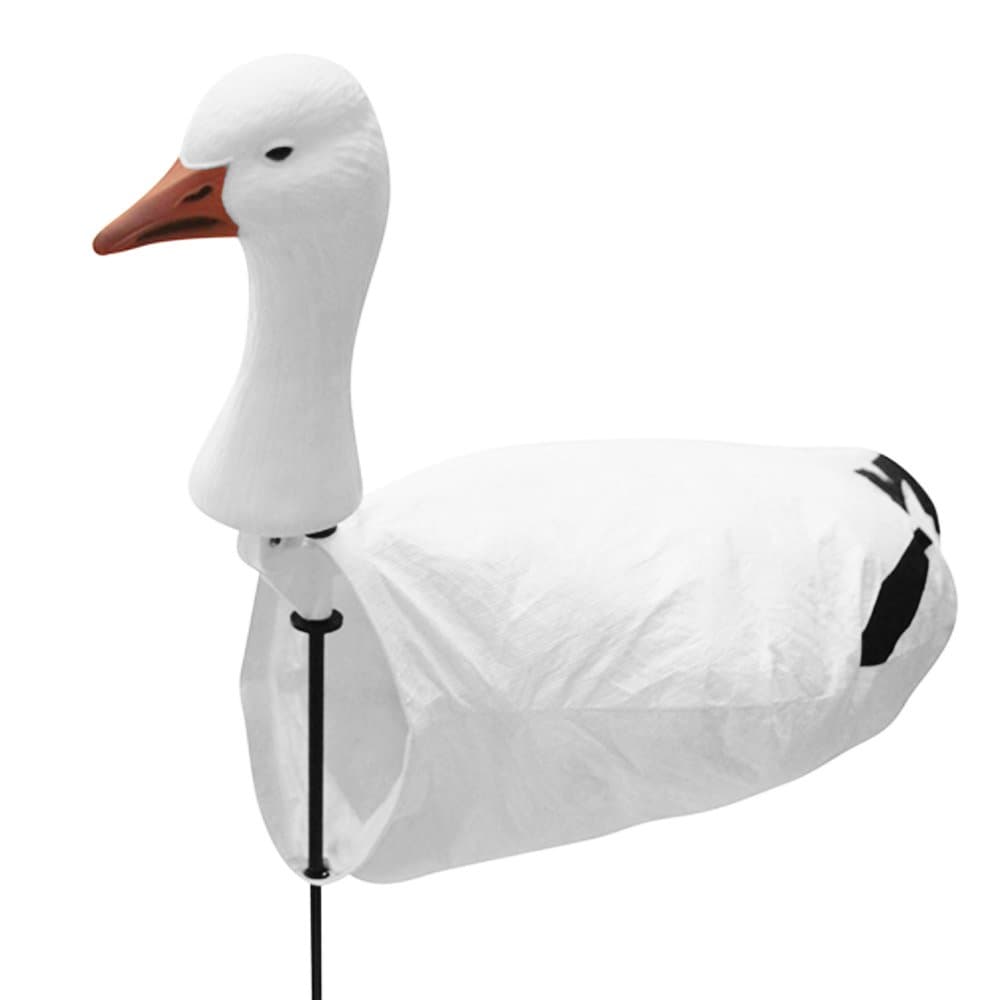 DecoyPro 3D Headed Snow Goose Windsock Decoys - Collapsible Backbone Support - 1 Dozen (12) Snow Goose Decoys