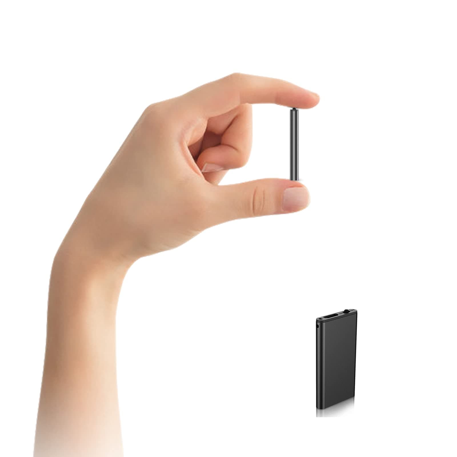 厚さわずか0.2インチ、ミニ音声起動レコーダー、デジタルオーディオレコーダー、小型リスニングデバイス、マイクロディクタフォン、