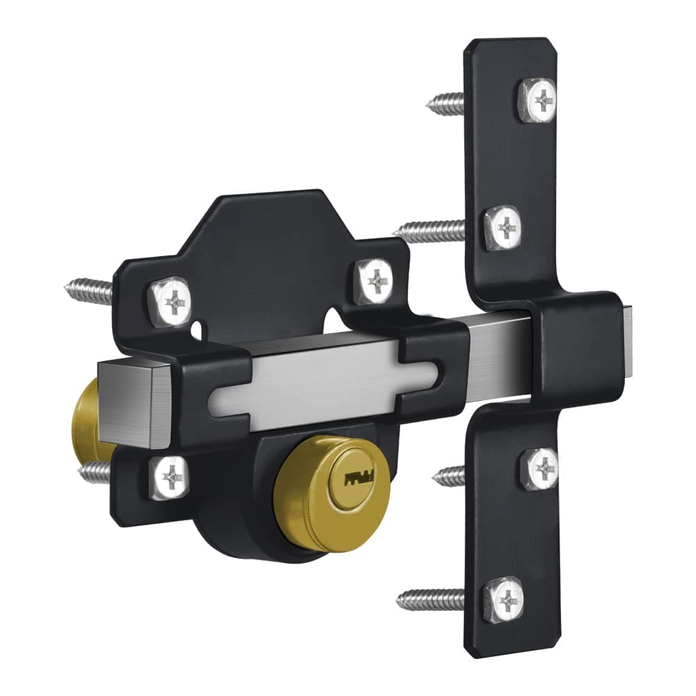 Barn Door Lock, Fence Gate Lock, Double Sided Gate Latch, Door Lock for Wodden Gate, Supplied with 5 Keys, Work with 2.75" Wooden Gate, Suitable for Right & Left Door