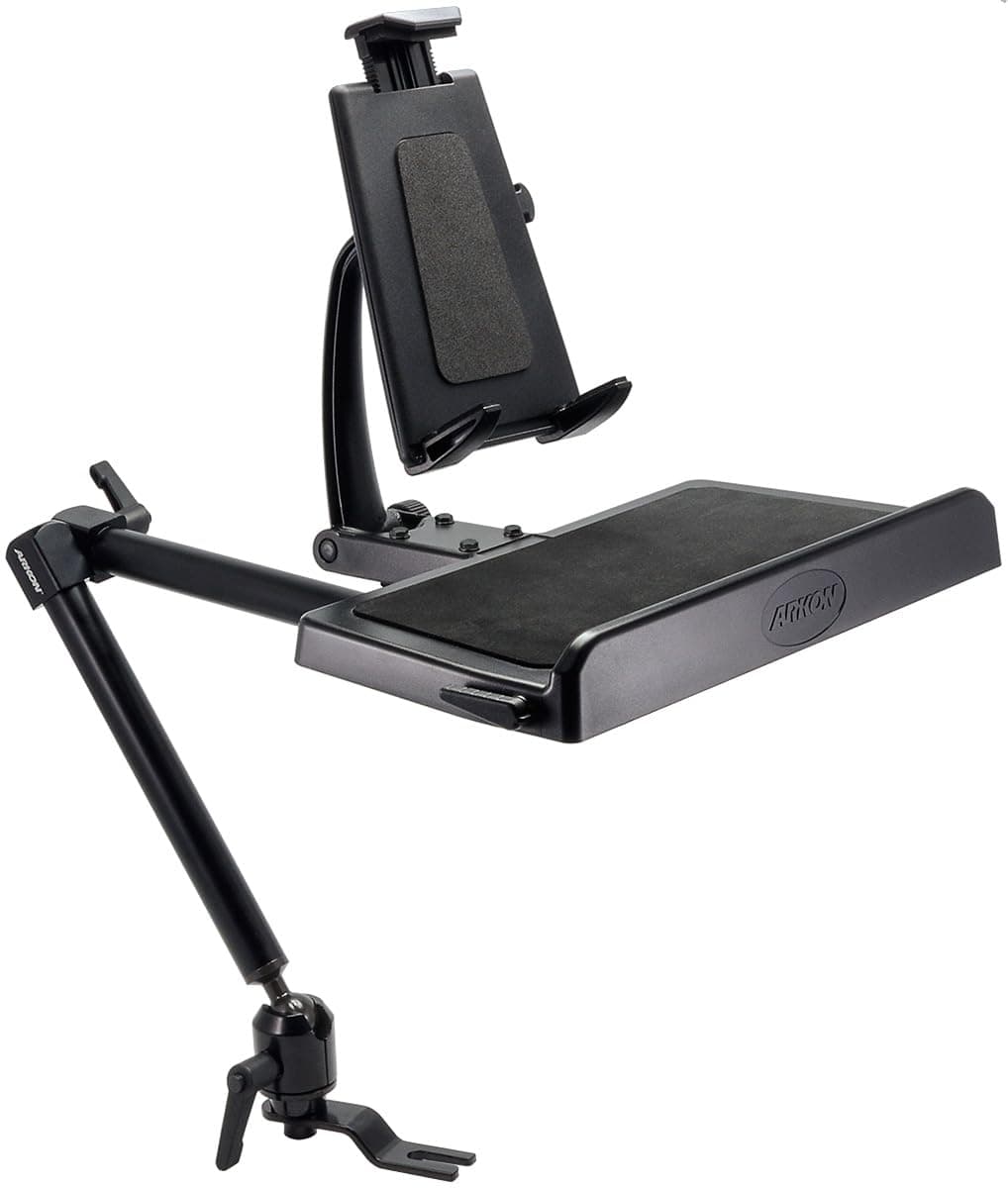 ARKON 22-Inch Tall Tablet and Keyboard Holder Combo Mount with Heavy Duty Seat Rail Mounting Pedestal (TCMHD001)