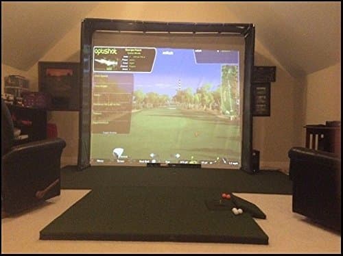 Ultimate Golf Impact Screen Frame 120 x 105 x 14 + 3 ft Side Walls for Skytrak Golf Simulator